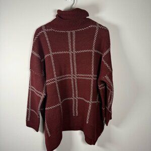 JODIFL Cowl Neck Oversized Geometric Sweater Size Small